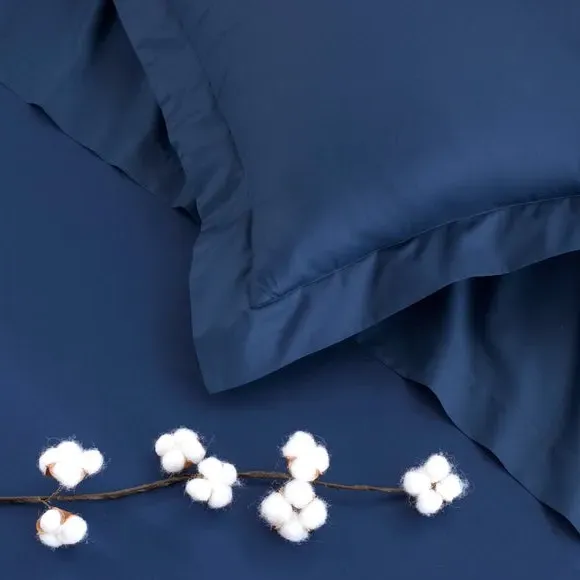 Oxford Pillowcase 300 Thread Count - Navy, Cotton