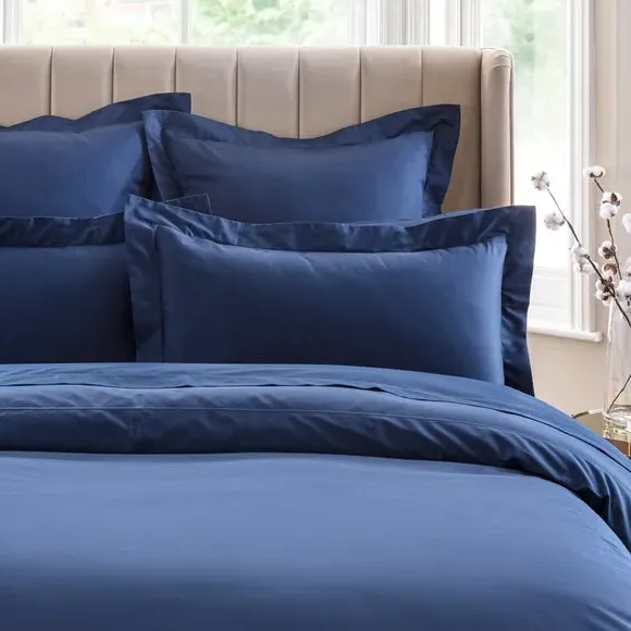 Oxford Pillowcase 300 Thread Count - Navy, Cotton