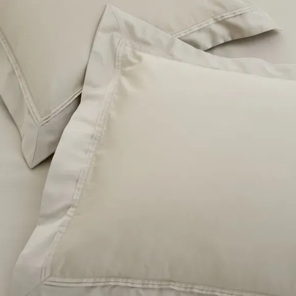 Oxford Pillowcase 500 Thread Count - Mushroom, Cotton