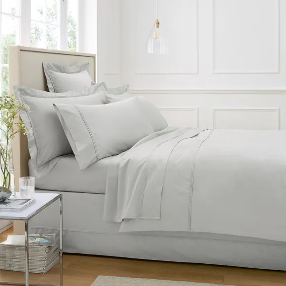 Oxford Pillowcase 500 Thread Count - Silver, Cotton
