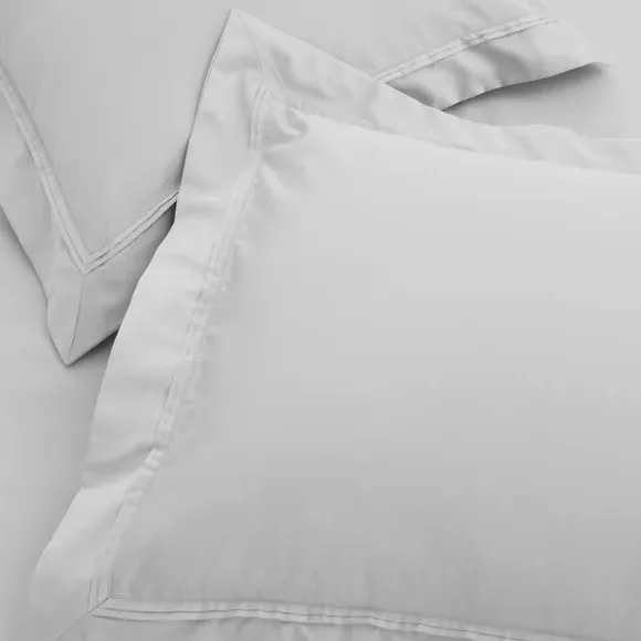 Oxford Pillowcase 500 Thread Count - Silver, Cotton