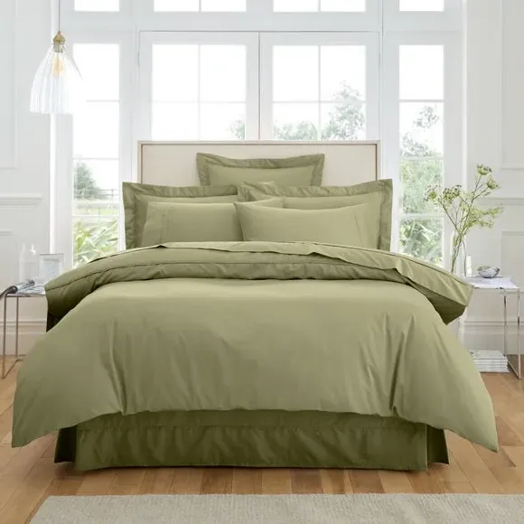 Oxford Pillowcase 500 Thread Count - Soft Olive, Cotton