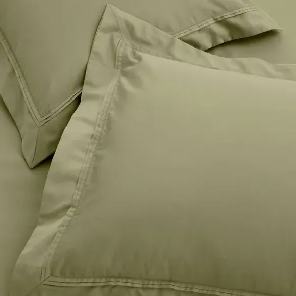 Oxford Pillowcase 500 Thread Count - Soft Olive, Cotton
