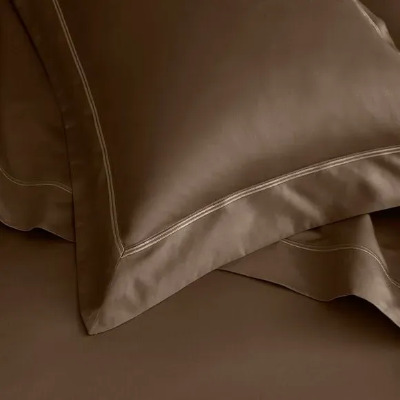 Oxford Pillowcase 800 Thread Count - Chocolate, Cotton