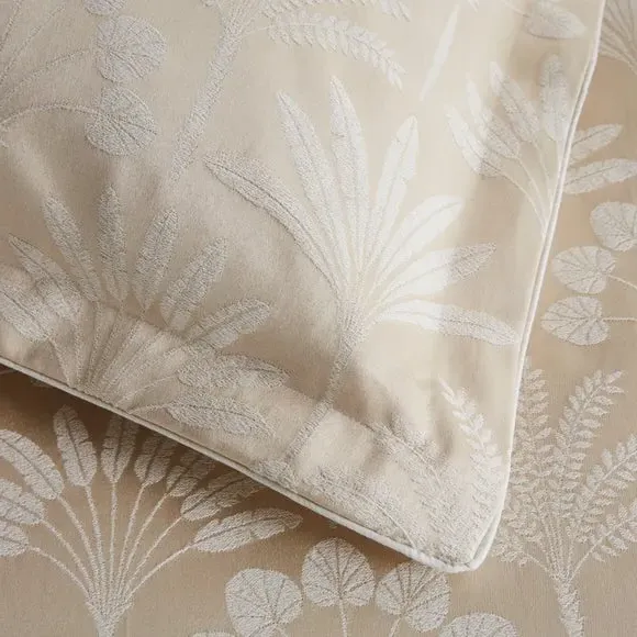 Oxford Pillowcase Pair - Cream, Jacquard