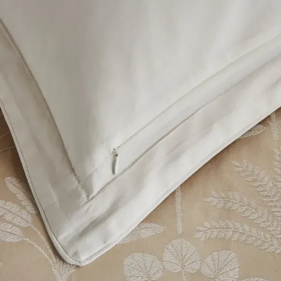 Oxford Pillowcase Pair - Cream, Jacquard