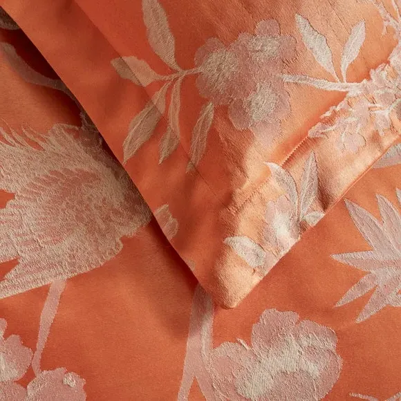 Oxford Pillowcase Pair - Orange, Jacquard