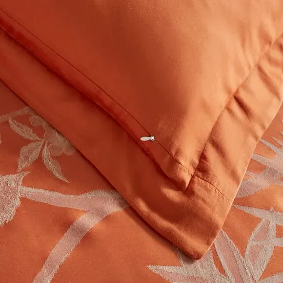 Oxford Pillowcase Pair - Orange, Jacquard