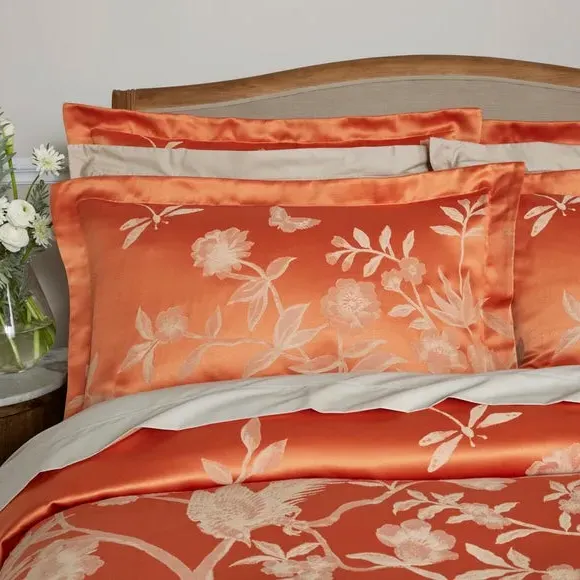 Oxford Pillowcase Pair - Orange, Jacquard image