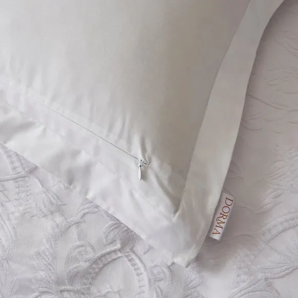 Oxford Pillowcase Pair - White, Jacquard