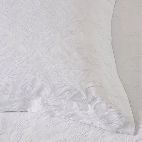 Oxford Pillowcase Pair - White, Jacquard