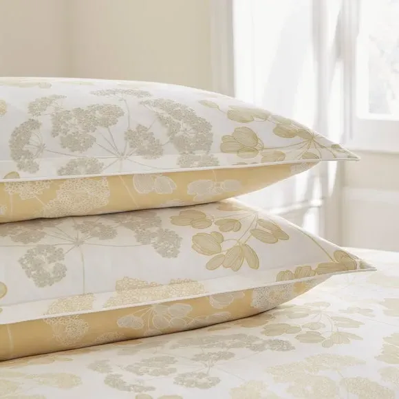 Oxford Pillowcase Pair - Yellow, Cotton Sateen