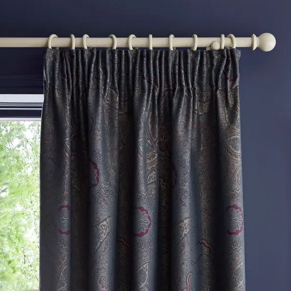 Paisley Blackout Curtains Pencil Pleat - Damson image