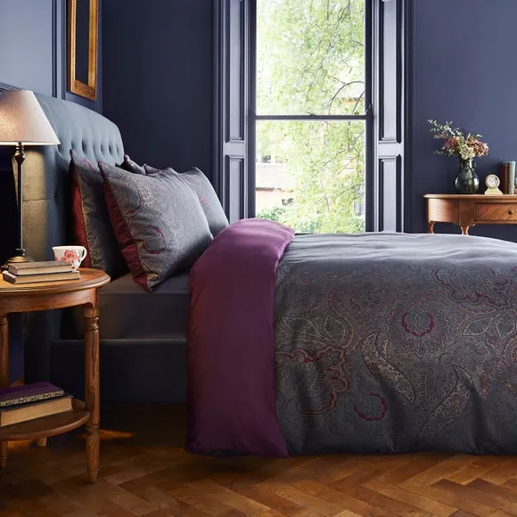 Paisley Duvet Cover Set - Damson, Jacquard