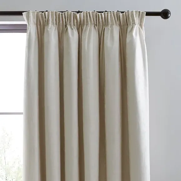 Pencil Pleat Blackout Curtains - Cream, Cotton