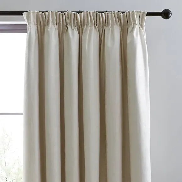 Pencil Pleat Blackout Curtains - Cream, Cotton image