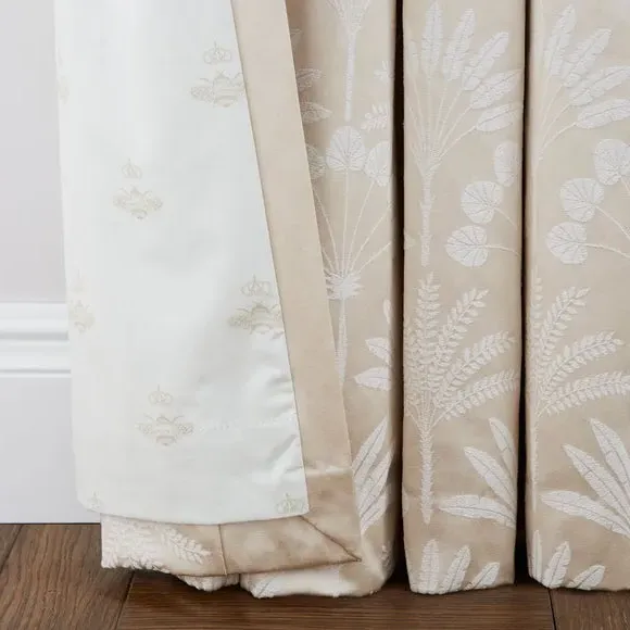 Pencil Pleat Blackout Curtains - Cream, Jacquard