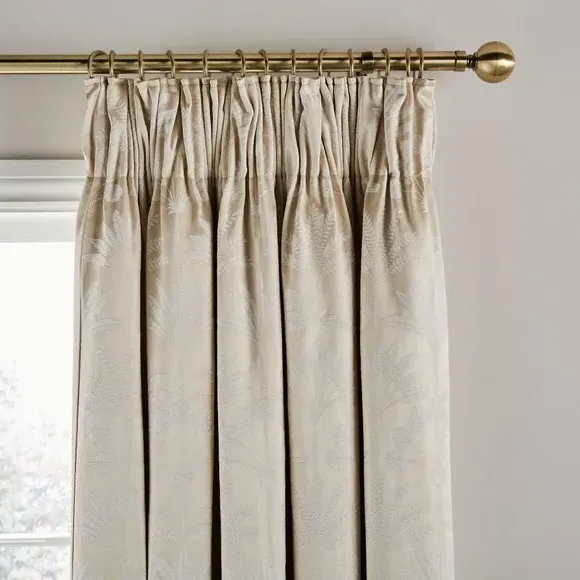 Pencil Pleat Blackout Curtains - Cream, Jacquard image