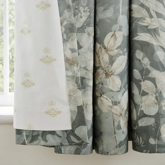 Pencil Pleat Blackout Curtains - Green, Jacquard