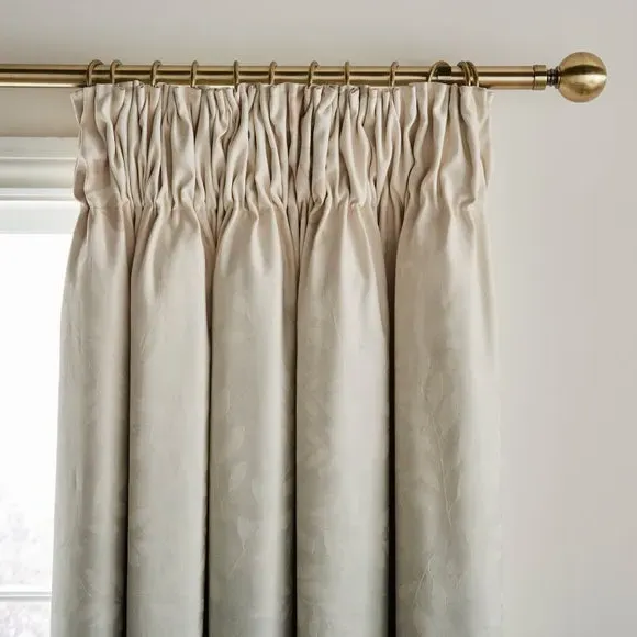 Pencil Pleat Blackout Curtains - Green, Jacquard