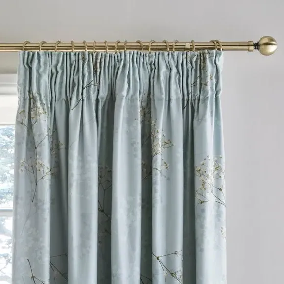 Pencil Pleat Blackout Curtains - Mineral, Cotton image