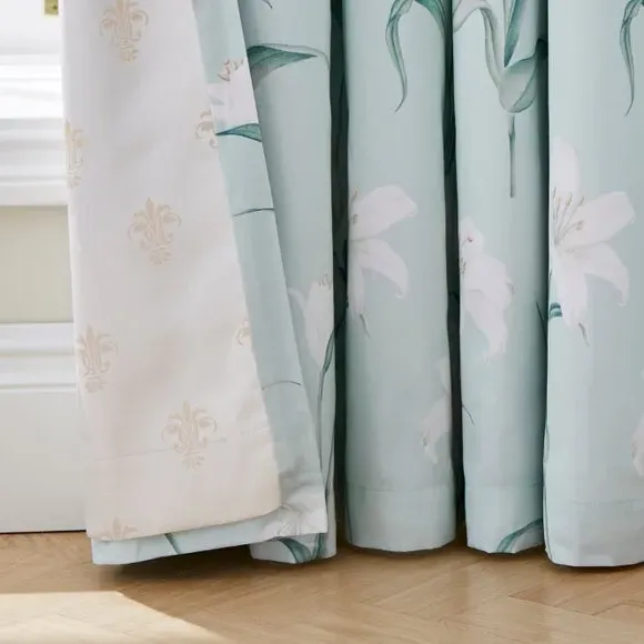 Pencil Pleat Blackout Curtains - Seafoam, Cotton