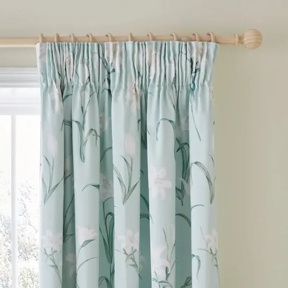 Pencil Pleat Blackout Curtains - Seafoam, Cotton image