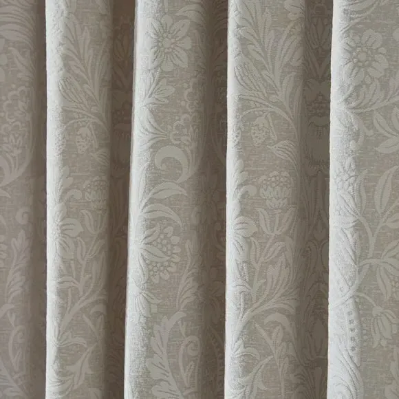 Pencil Pleat Curtains with Damask - Grey, Chenille