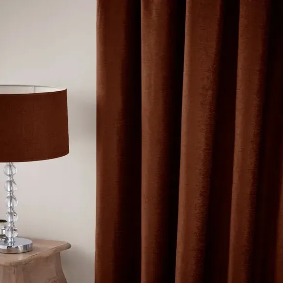 Pencil Pleat Curtains with Lining - Cognac