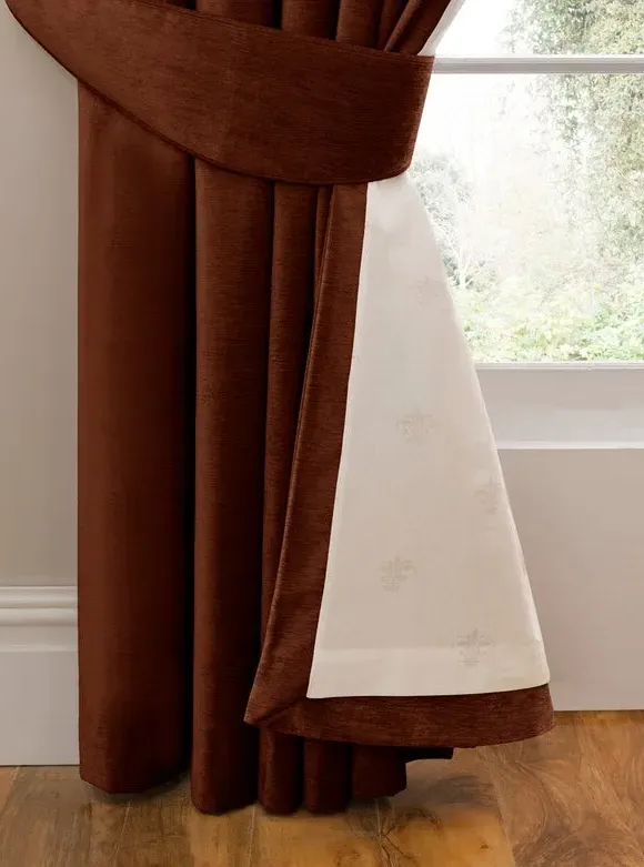 Pencil Pleat Curtains with Lining - Cognac