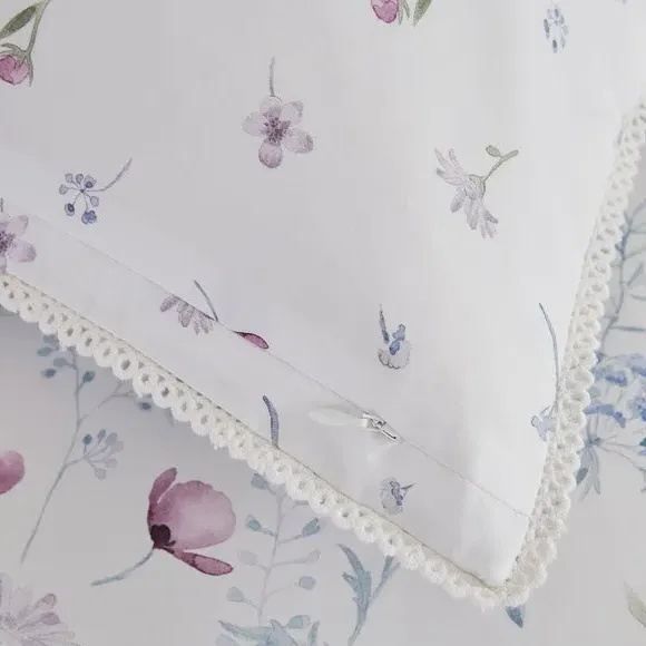 Pillowcase Pair with Zip Closure - Mauve, Cotton