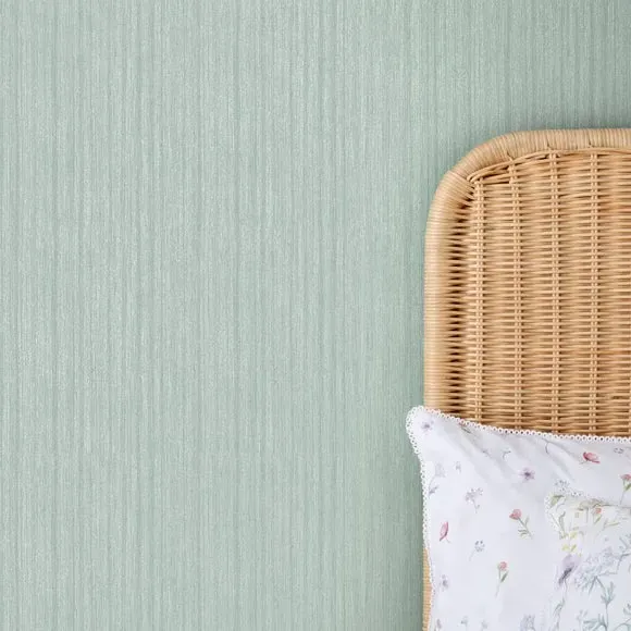 Plain Textured Wallpaper - Grey Green