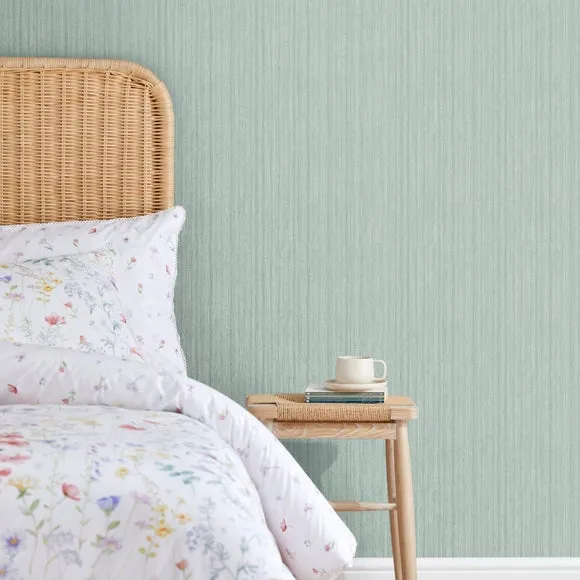 Plain Textured Wallpaper - Grey Green image
