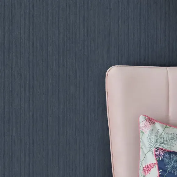Plain Textured Wallpaper - Indigo