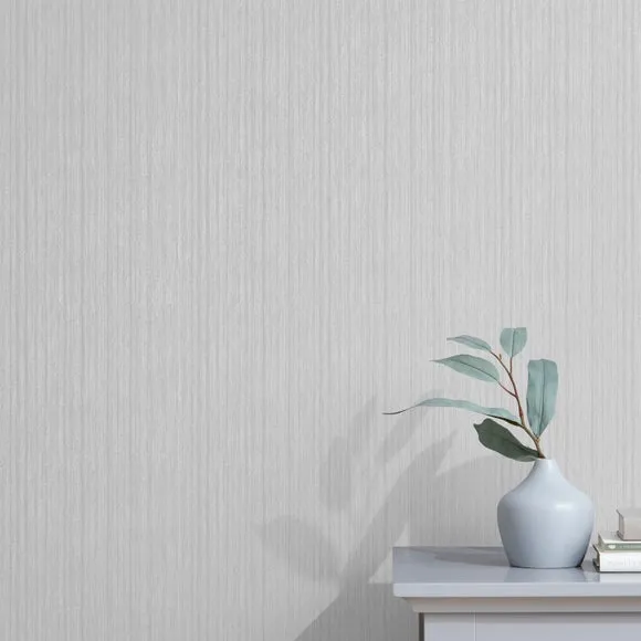 Plain Textured Wallpaper - Silver