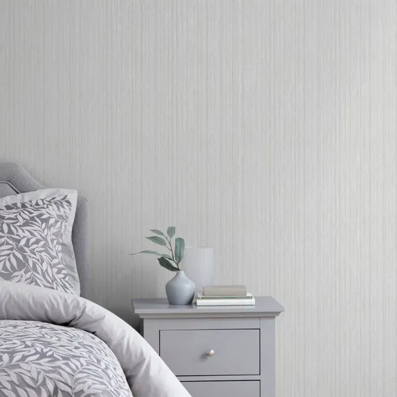 Plain Textured Wallpaper - Silver