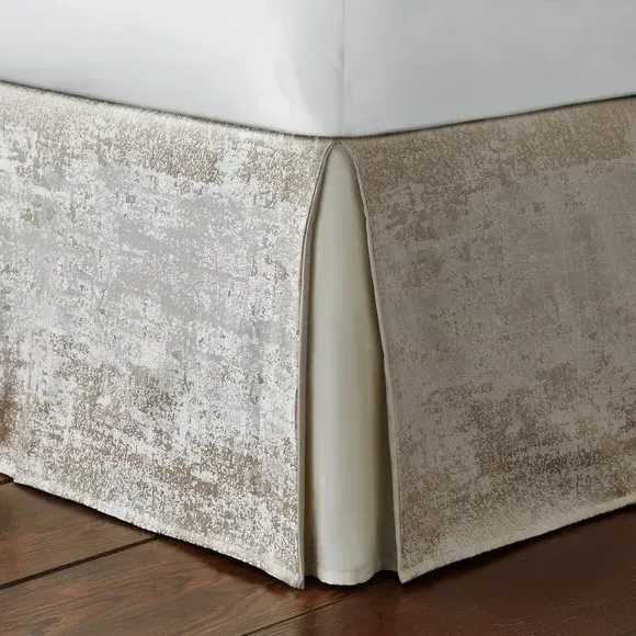 Bed Valance with Jacquard Effect - Gold, Cotton image