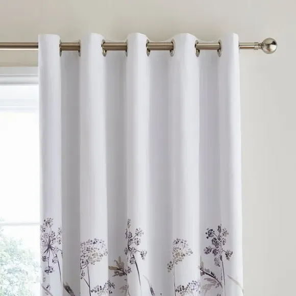 Blackout Eyelet Curtains Floral - Mauve image
