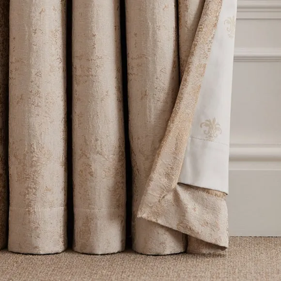 Blackout Eyelet Curtains with Jacquard - Gold