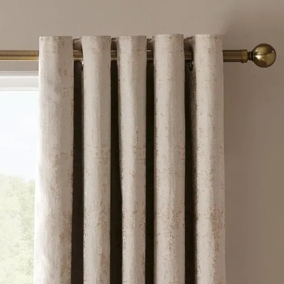 Blackout Eyelet Curtains with Jacquard - Gold image