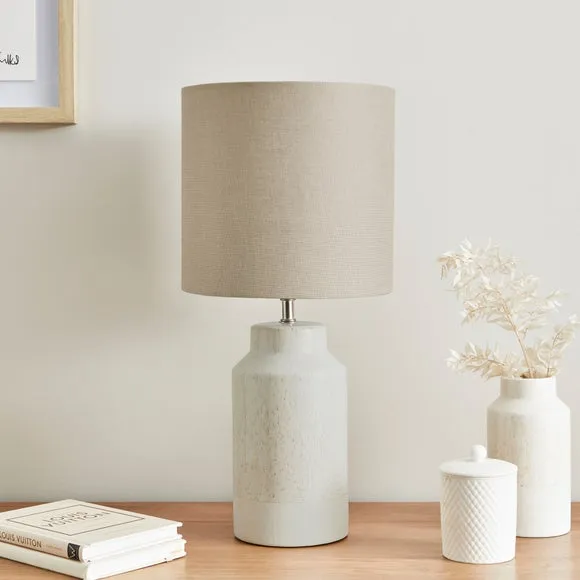 Ceramic Table Lamp with Switch - Grey, Ceramic