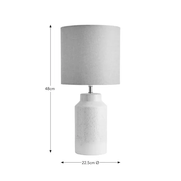 Ceramic Table Lamp with Switch - Grey, Ceramic