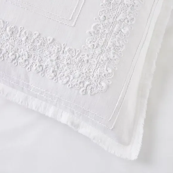 Continental Pillowcase with Zipper - White, Cotton