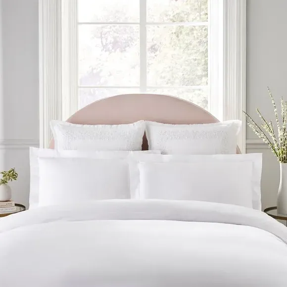 Continental Pillowcase with Zipper - White, Cotton