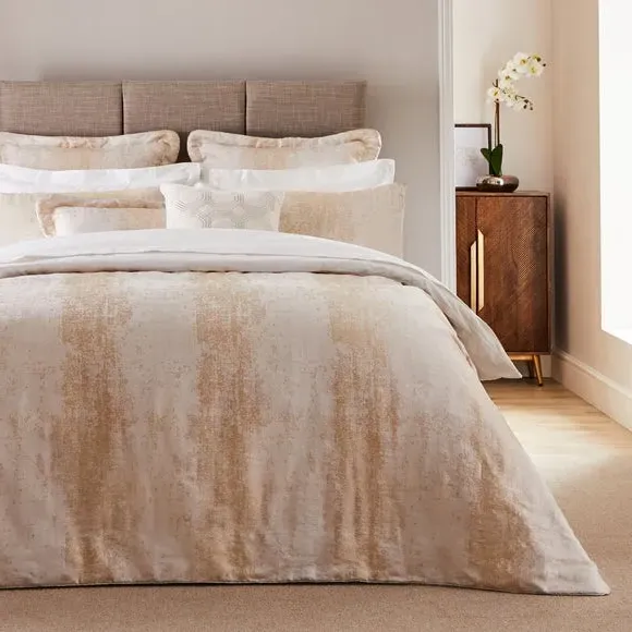 Duvet Cover Set with Jacquard - Gold image