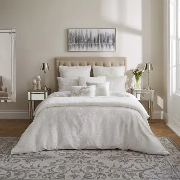 Faux Fur Bedspread - White, Polyester