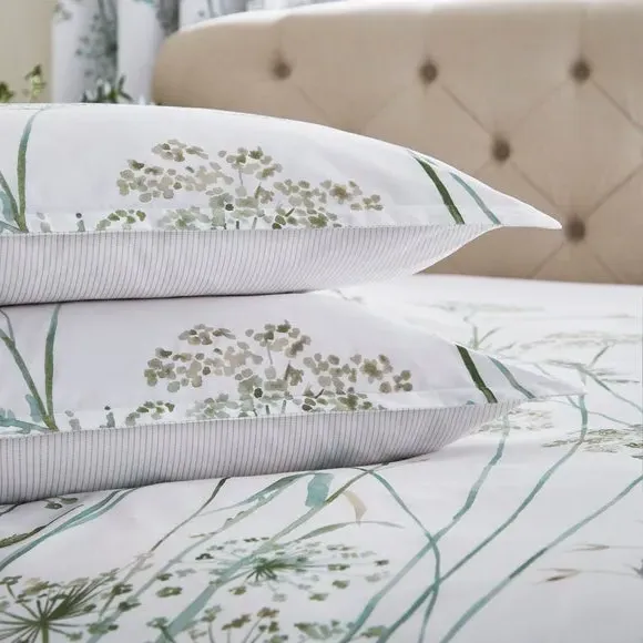 Oxford Pillowcase Pair - Green, Cotton