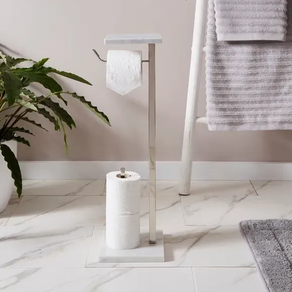 Toilet Butler Stand - Chrome, Marble image