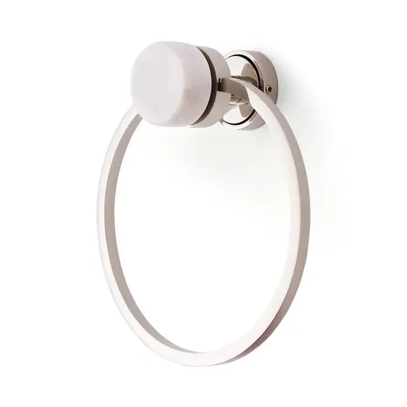 Towel Ring with Marble Base - Chrome