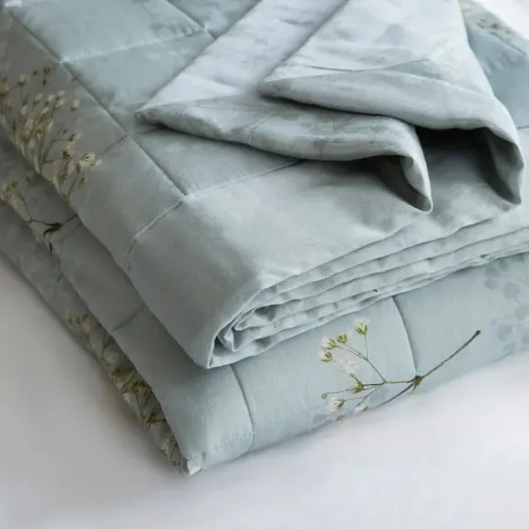 Quilted Bedspread - Mineral, Cotton Sateen